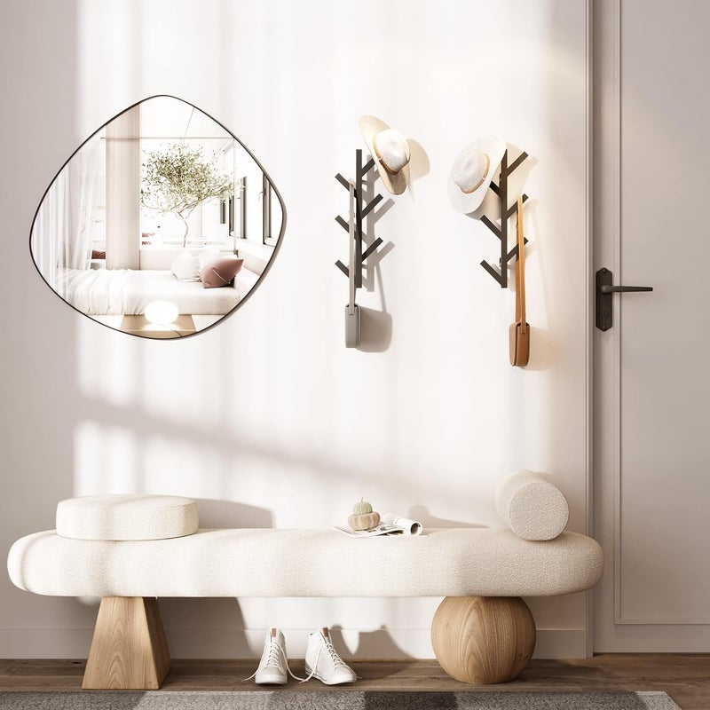 RRG 2 Pack Vertical Coat Rack Wall Mounted, Metal Vertical Hat Rack for Wall, Modern Wall Coat Tree for Hats, Jackets, Bags, Entryway Bedroom (Height 16") - Image 2